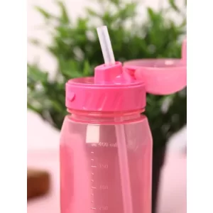 Спортивная бутылка "Classic" с трубочкой, pink (400 ml)