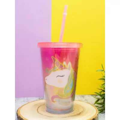 Тамблер "Head one unicorn", pink