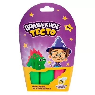 Тесто для лепки «Волшебное тесто» 150 гр. "Динозавр зеленый"