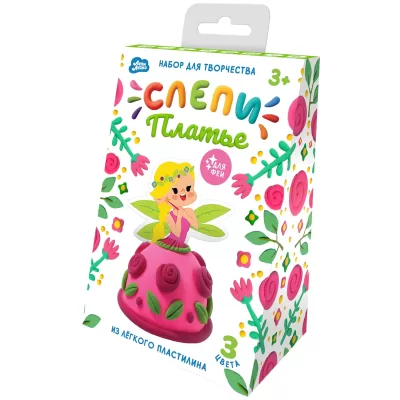 Игрушка: Легкий пластилин ТМ "Лепи легко", набор "Слепи Платье для феи", Весна