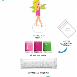 Игрушка: Легкий пластилин ТМ "Лепи легко", набор "Слепи Платье для феи", Весна