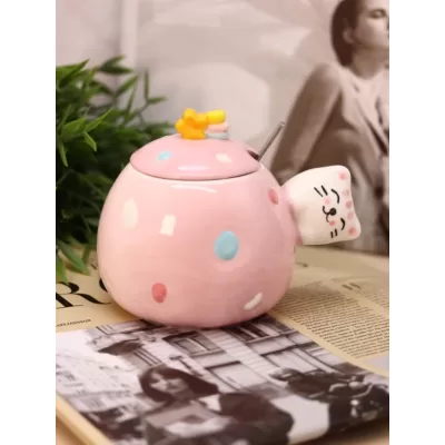 Кружка «Cat fireworks», pink (430 ml)