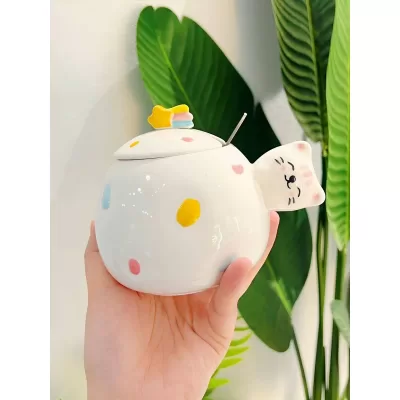 Кружка «Cat fireworks», white (430 ml)