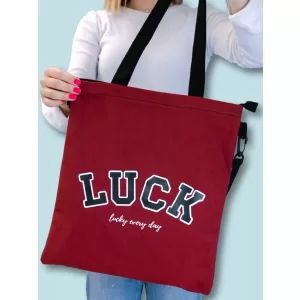 Сумка шоппер "Luck every day", red