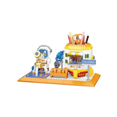 Конструктор 3D из миниблоков Астронавт с телескопом 1458 деталей