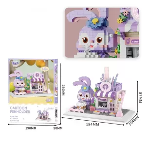 Конструктор 3D из миниблоков Зайчик 1296 деталей