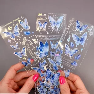 Набор наклеек "Butterfly" Drowning in the sea, синий, 3 листа