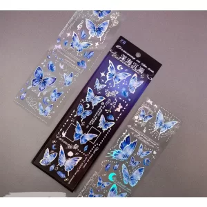 Набор наклеек "Butterfly" Drowning in the sea, синий, 3 листа