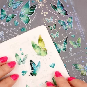 Набор наклеек "Butterfly" Withered Leaf, зеленый, 3 листа