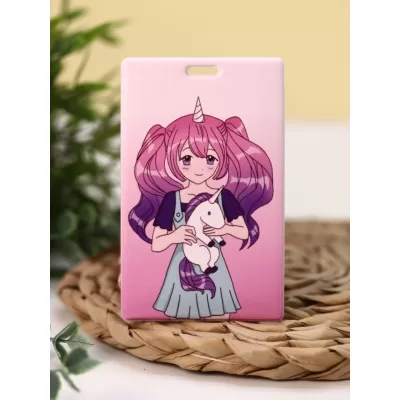 Держатель для карт Аниме "I'm unique unicorn girl" (6,5 х 10,4 см)