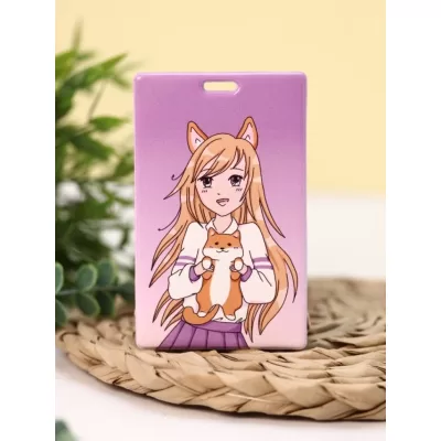 Держатель для карт Аниме "Love corgi girl" (6,5 х 10,4 см)
