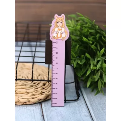 Линейка ECO из дерева Аниме «Love corgi girl»