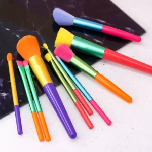 Набор кистей для макияжа "Contrast", 10 кистей, rainbow