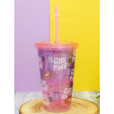 Тамблер "Girl lips mix", pink