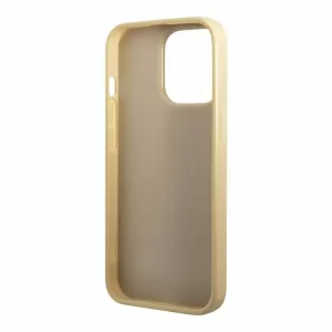 Чехол iP 15 Pro Max Glitter Flakes Metal logo (Gold)