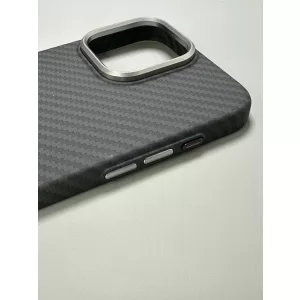 Чехол iP 15 Pro Max Luxo Carbon Magsafe (Black)