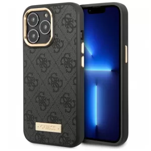 Чехол iP 15 Pro Plate Metal Logo (Black)