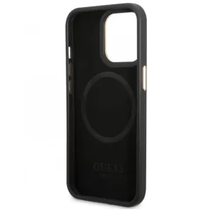 Чехол iP 14 Pro Max Plate Metal Logo (Black)