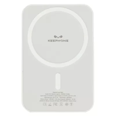 Iphone Battery Pack MagSafe "Keephone" Thin Snap PB-14 5000mah (White)
