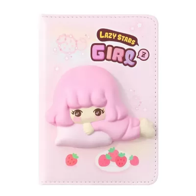 Блокнот со сквишем Девочка Lazy Stars формат А6 розовый