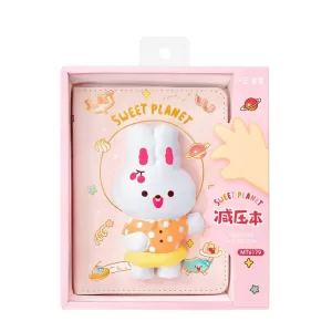 Блокнот со сквишем Зайка Sweet Planet формат А5 розовый