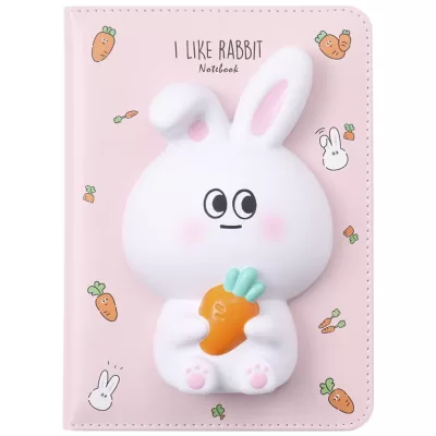 Блокнот со сквишем Зайчик I Like Rabbit А5 розовый