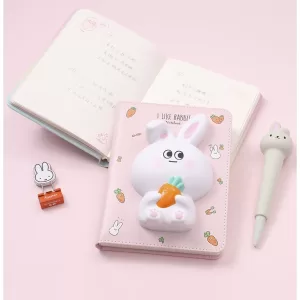 Блокнот со сквишем Зайчик I Like Rabbit А5 розовый