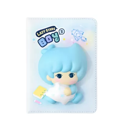 Блокнот со сквишем Мальчик Lazy Stars формат А5 голубой