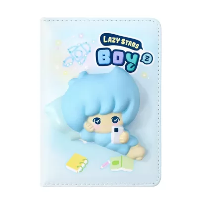 Блокнот со сквишем Мальчик Lazy Stars формат А6 голубой