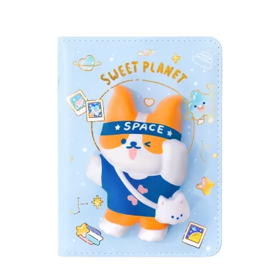 Блокнот со сквишем Шиба Ину Sweet Planet формат А5 голубой