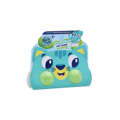Бомбочки для ванны ELLYFUN Зверюшки Котенок обечайка. Тон Зеленый