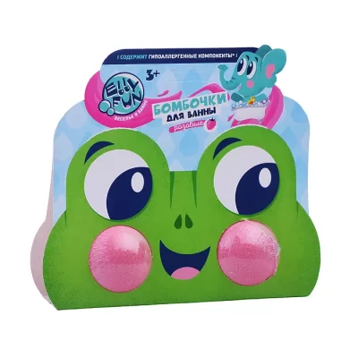 Бомбочки для ванны ELLYFUN Зверюшки Лягушонок обечайка. Тон Розовый