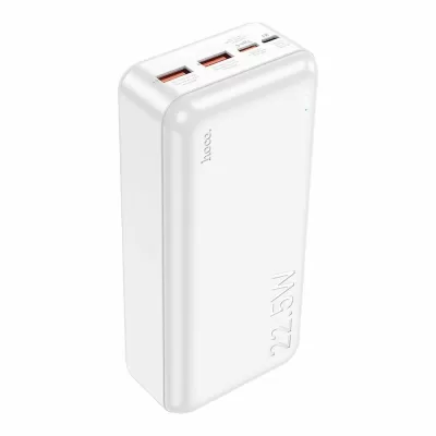 Внешний АКБ Hoco J101B 30000mAh 2USB, 1 Type-C, 20W PD+QC.0, белый