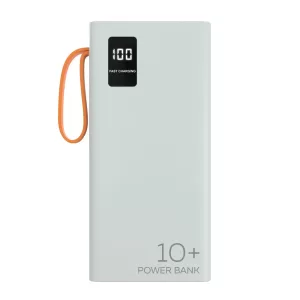 Внешний АКБ More Choice PB22-10 10000mAh 2USB 2.1A, белый (встроенные кабели)