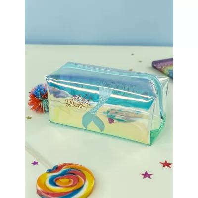 Пенал Русалочка с помпоном голубой перламутр серия 3