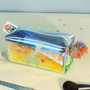 Пенал Русалочка с помпоном голубой перламутр серия 3