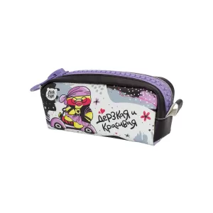 Пенал с большой молнией Уточка "Дерзкая" черный