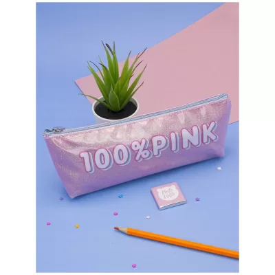 Пенал с сердечками 100% Pink с подсветкой розовый