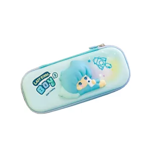 Пенал школьный со сквишем Мальчик Lazy Stars голубой