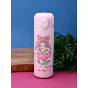 Термос «Love and peace, true», pink (450 мл)