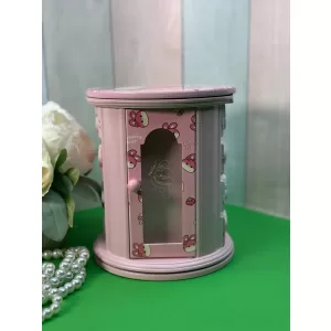 Шкатулка для украшений Зайка цилиндрической формы с тремя ящиками