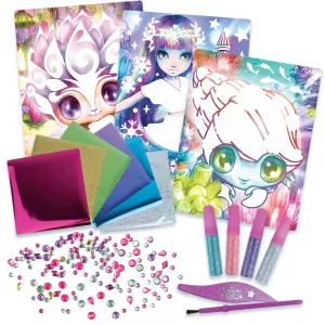 Набор аппликаций из фольги для девочек "Волшебный блеск" (3 заготовки для поделок) Marinia