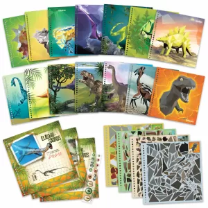 Набор аппликаций наклейками но номерам Dino