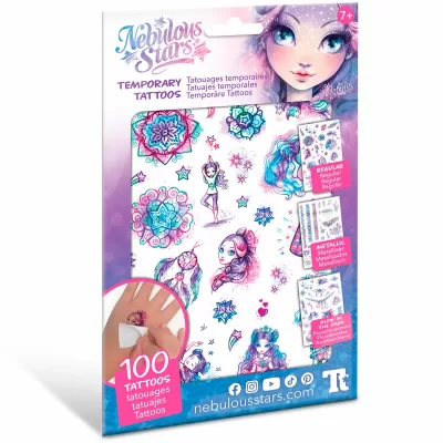 Набор для творчества - временные татуировки для девочки (3 листа) Nebulia