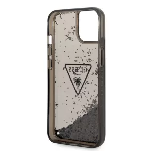 Чехол iP 11 Liquid glitter Triangle logo Hard Translucent (Black)