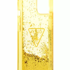 Чехол iP 11 Liquid glitter Triangle logo Hard Translucent (Yellow)