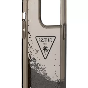 Чехол iP 13 Pro Liquid glitter Triangle logo Hard Translucent (Black)