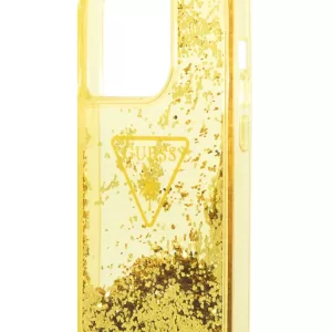 Чехол iP 13 Pro Liquid glitter Triangle logo Hard Translucent (Yellow)