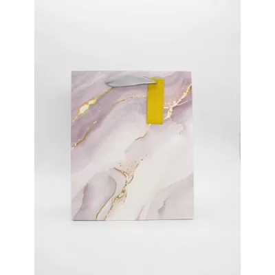 Пакет подарочный «Marble streaks», white (26*32*12.5)