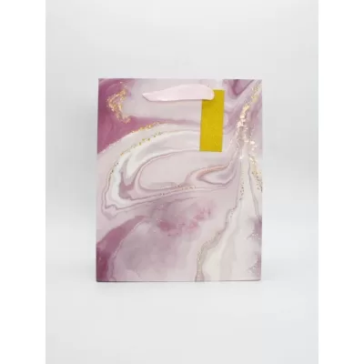 Пакет подарочный «Marble streaks», pink (26*32*12.5)